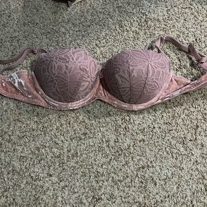 PINK lace push up bra in light pink